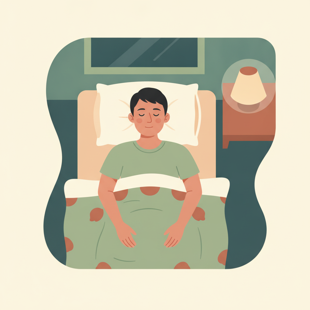 イラスト。仰向けで眠る姿勢